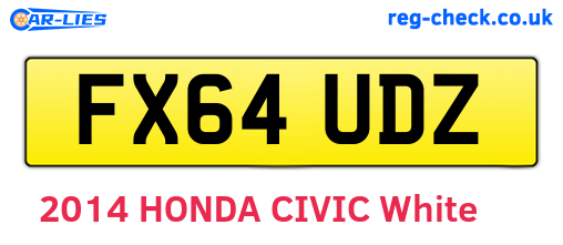 FX64UDZ are the vehicle registration plates.