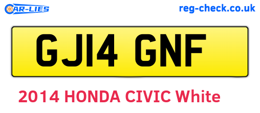 GJ14GNF are the vehicle registration plates.