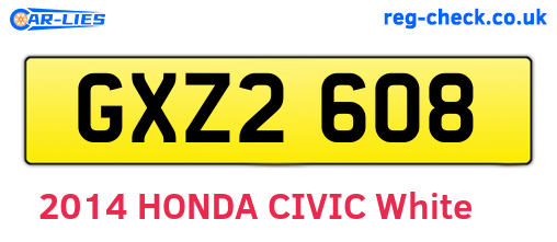 GXZ2608 are the vehicle registration plates.