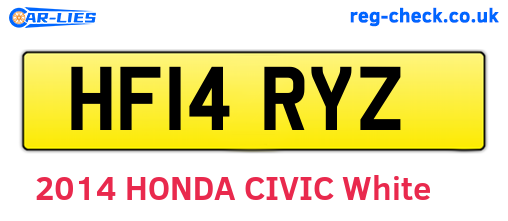 HF14RYZ are the vehicle registration plates.