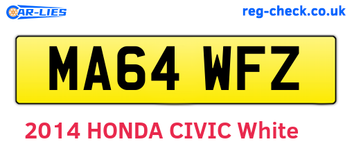 MA64WFZ are the vehicle registration plates.