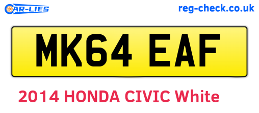 MK64EAF are the vehicle registration plates.