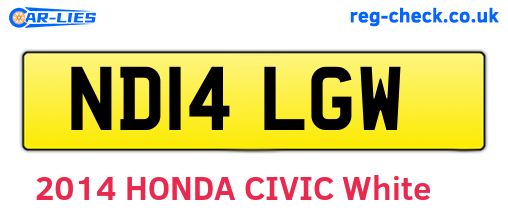 ND14LGW are the vehicle registration plates.