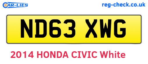 ND63XWG are the vehicle registration plates.