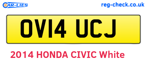 OV14UCJ are the vehicle registration plates.