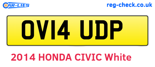 OV14UDP are the vehicle registration plates.