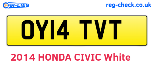 OY14TVT are the vehicle registration plates.