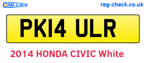 PK14ULR are the vehicle registration plates.