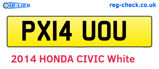PX14UOU are the vehicle registration plates.