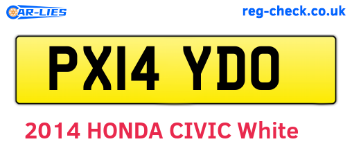 PX14YDO are the vehicle registration plates.