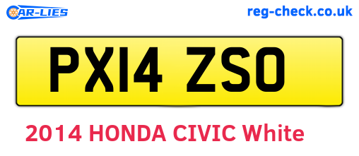 PX14ZSO are the vehicle registration plates.