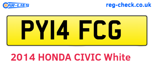PY14FCG are the vehicle registration plates.