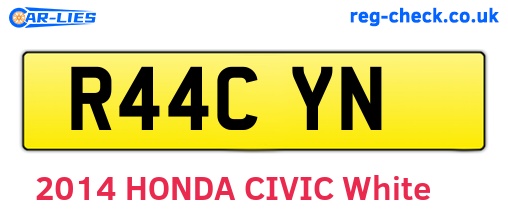 R44CYN are the vehicle registration plates.