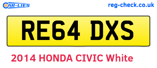 RE64DXS are the vehicle registration plates.