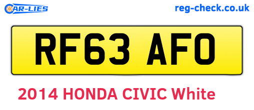 RF63AFO are the vehicle registration plates.