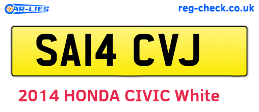 SA14CVJ are the vehicle registration plates.