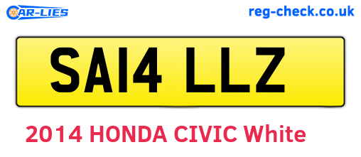 SA14LLZ are the vehicle registration plates.