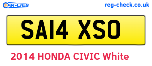 SA14XSO are the vehicle registration plates.