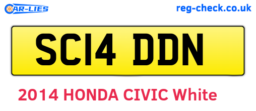 SC14DDN are the vehicle registration plates.