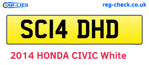 SC14DHD are the vehicle registration plates.