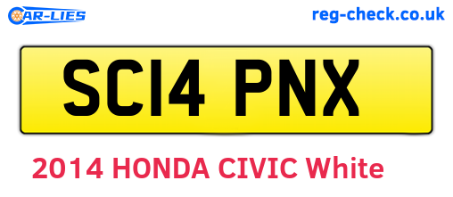 SC14PNX are the vehicle registration plates.