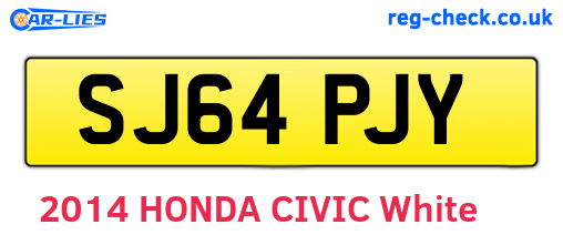SJ64PJY are the vehicle registration plates.