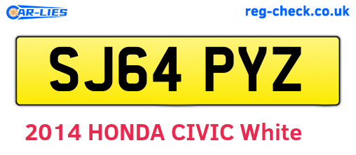 SJ64PYZ are the vehicle registration plates.