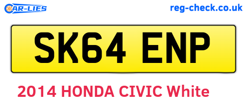 SK64ENP are the vehicle registration plates.