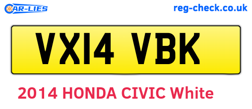 VX14VBK are the vehicle registration plates.