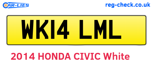 WK14LML are the vehicle registration plates.