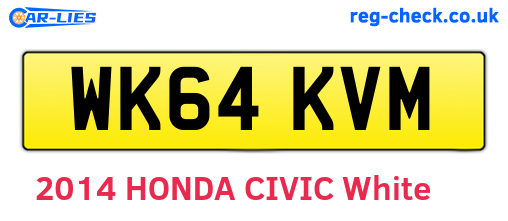 WK64KVM are the vehicle registration plates.
