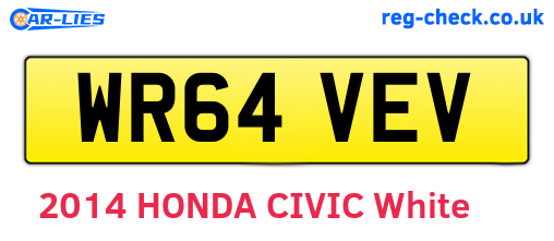 WR64VEV are the vehicle registration plates.