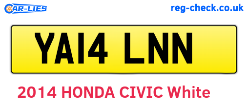 YA14LNN are the vehicle registration plates.
