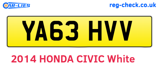 YA63HVV are the vehicle registration plates.