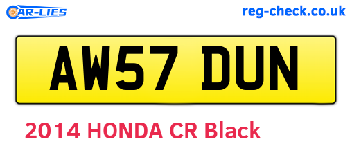 AW57DUN are the vehicle registration plates.