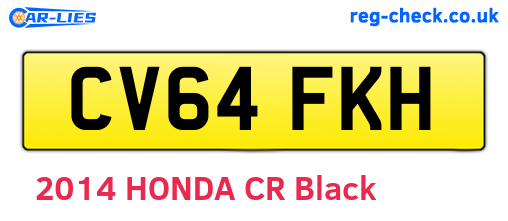 CV64FKH are the vehicle registration plates.