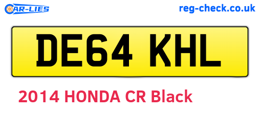 DE64KHL are the vehicle registration plates.