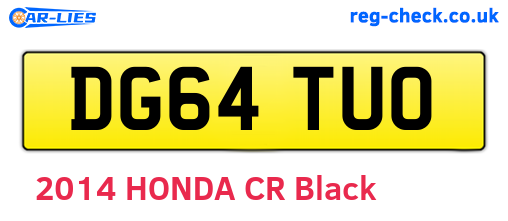 DG64TUO are the vehicle registration plates.