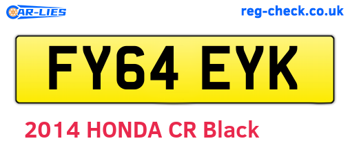 FY64EYK are the vehicle registration plates.