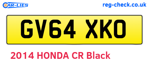 GV64XKO are the vehicle registration plates.