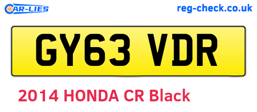 GY63VDR are the vehicle registration plates.