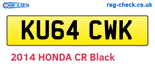 KU64CWK are the vehicle registration plates.
