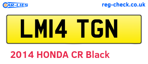 LM14TGN are the vehicle registration plates.