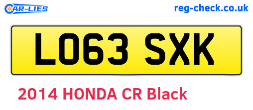 LO63SXK are the vehicle registration plates.