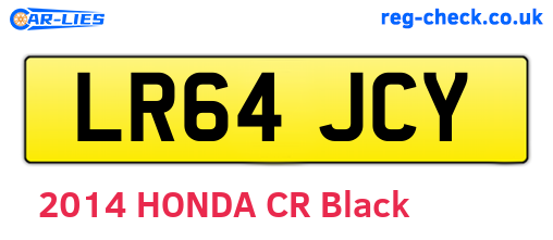 LR64JCY are the vehicle registration plates.