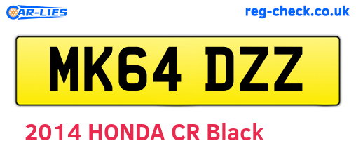 MK64DZZ are the vehicle registration plates.