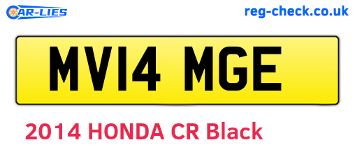 MV14MGE are the vehicle registration plates.