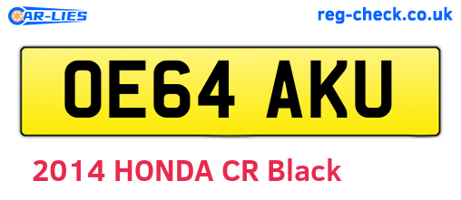 OE64AKU are the vehicle registration plates.