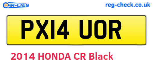 PX14UOR are the vehicle registration plates.