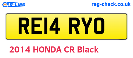 RE14RYO are the vehicle registration plates.